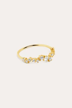 Anillo Estellar Plata Baño Oro