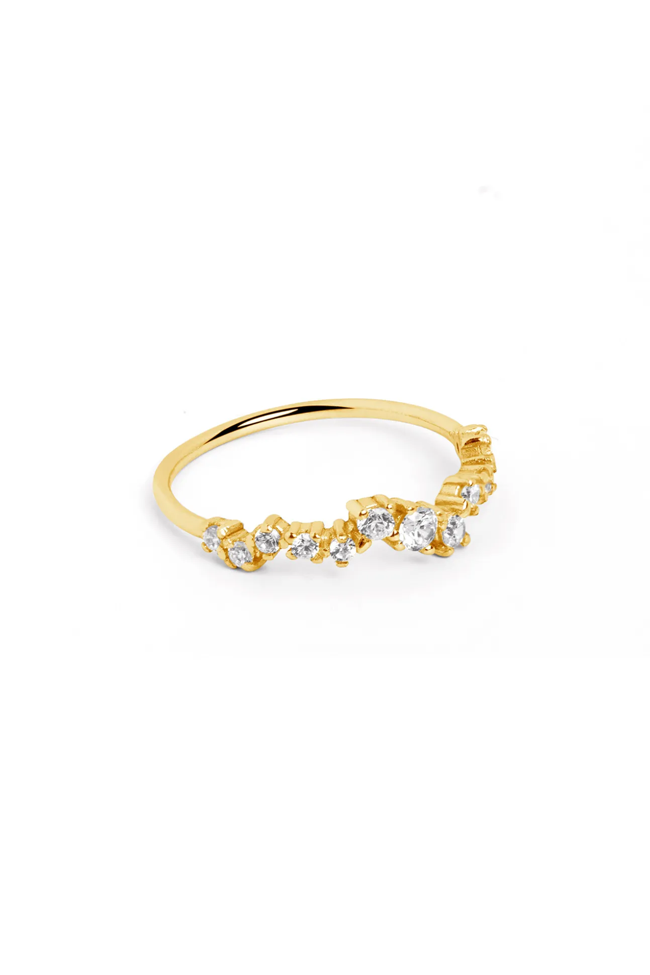 Anillo Estellar Plata Baño Oro