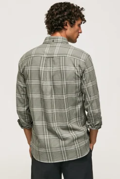Camisa De Algodon De Cuadros Slim Fit