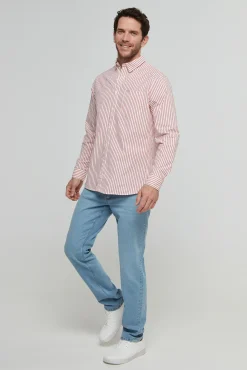 Camisa Hombre A Rayas Regular Fit.