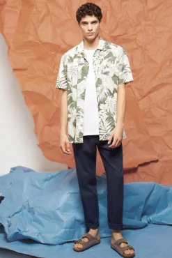 Camisa Lino Estampada