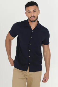 Camisa Lino Lisa Manga Corta