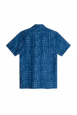 Camisa Lino Manga Corta Estampado Patch