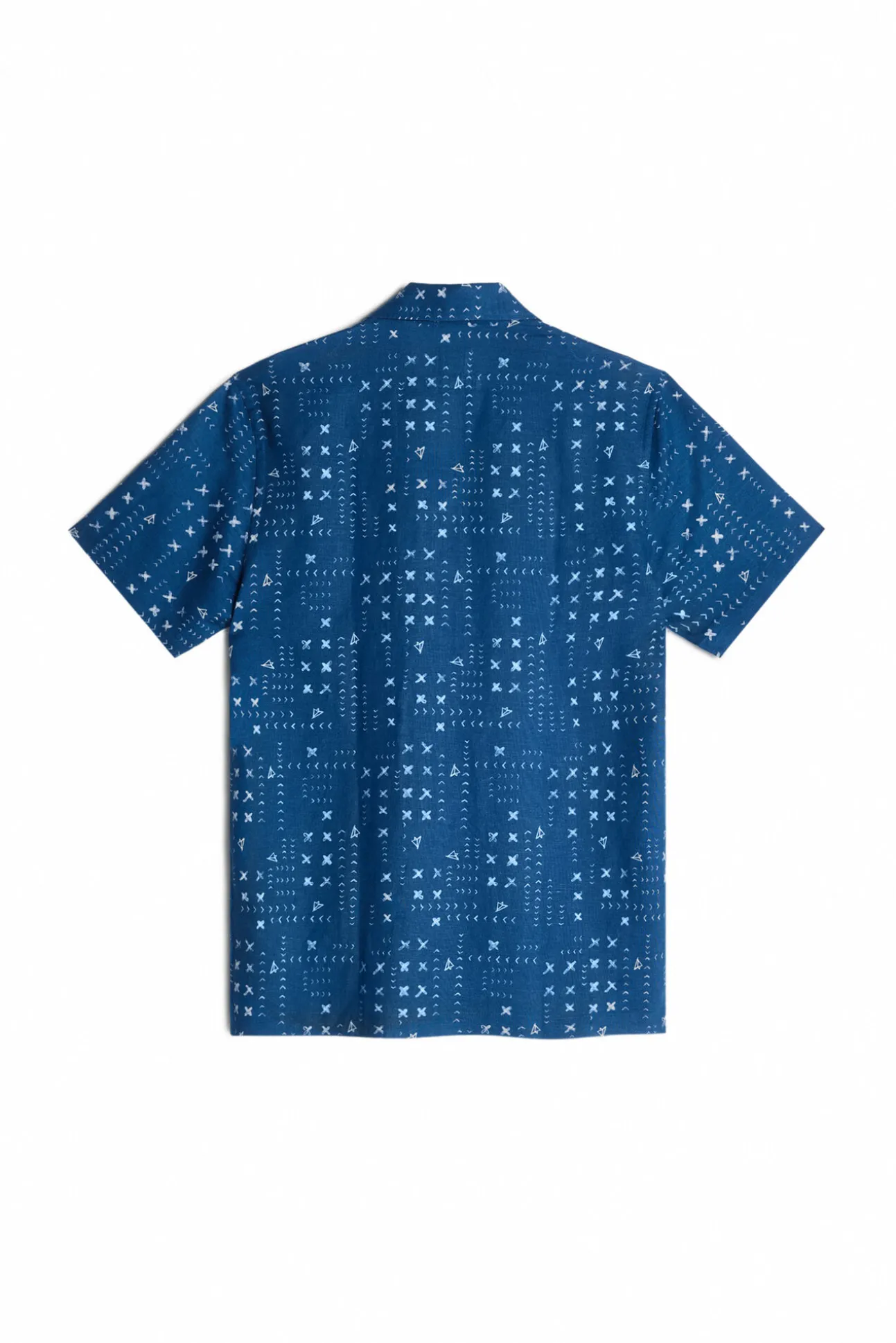 Camisa Lino Manga Corta Estampado Patch