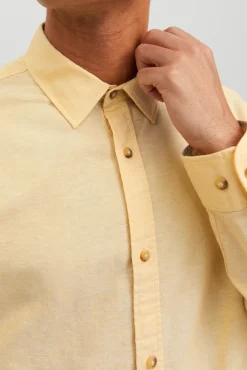 Camisa Lino Manga Larga