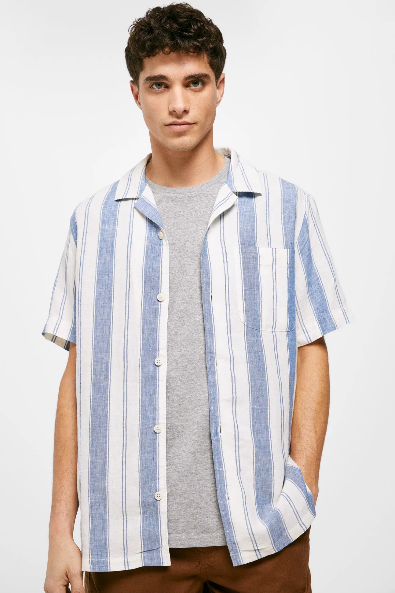 Camisa Lino Rayas