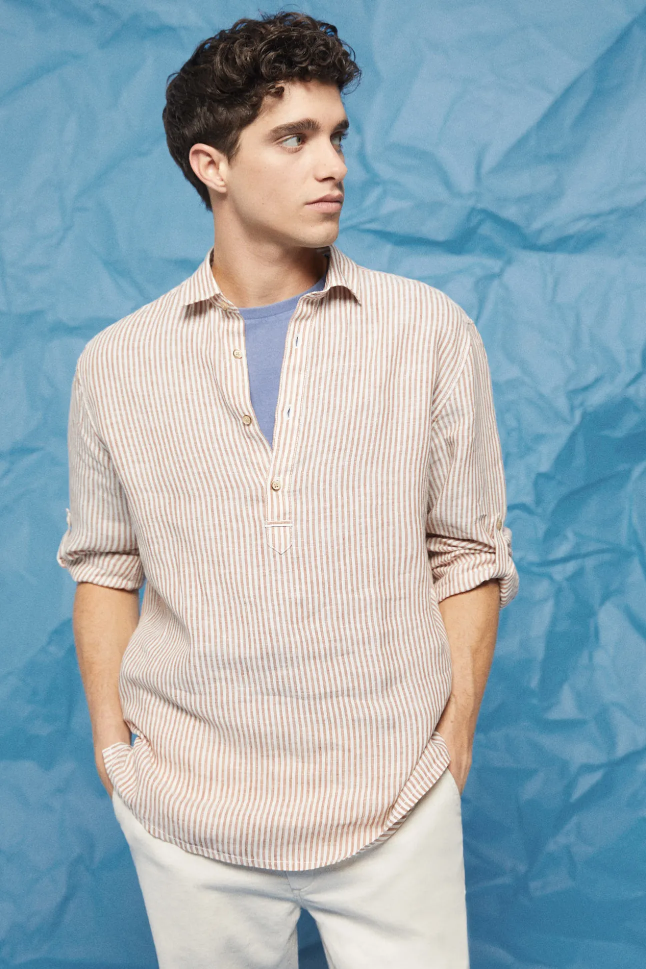 Camisa Lino Rayas