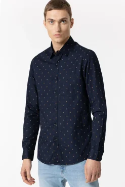Camisa Popelin Slim Fit Estampada