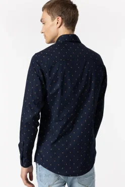 Camisa Popelin Slim Fit Estampada