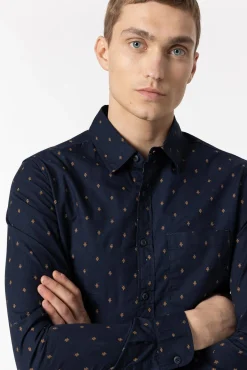 Camisa Popelin Slim Fit Estampada