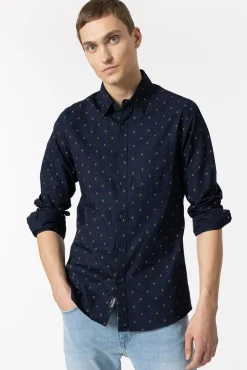 Camisa Popelin Slim Fit Estampada