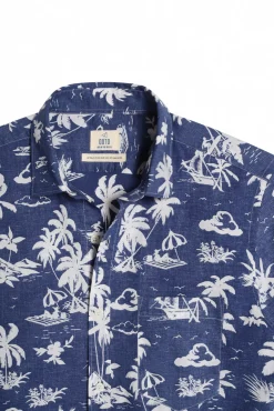Camisa Slim Estampada Palmeras 