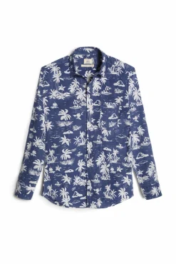 Camisa Slim Estampada Palmeras 