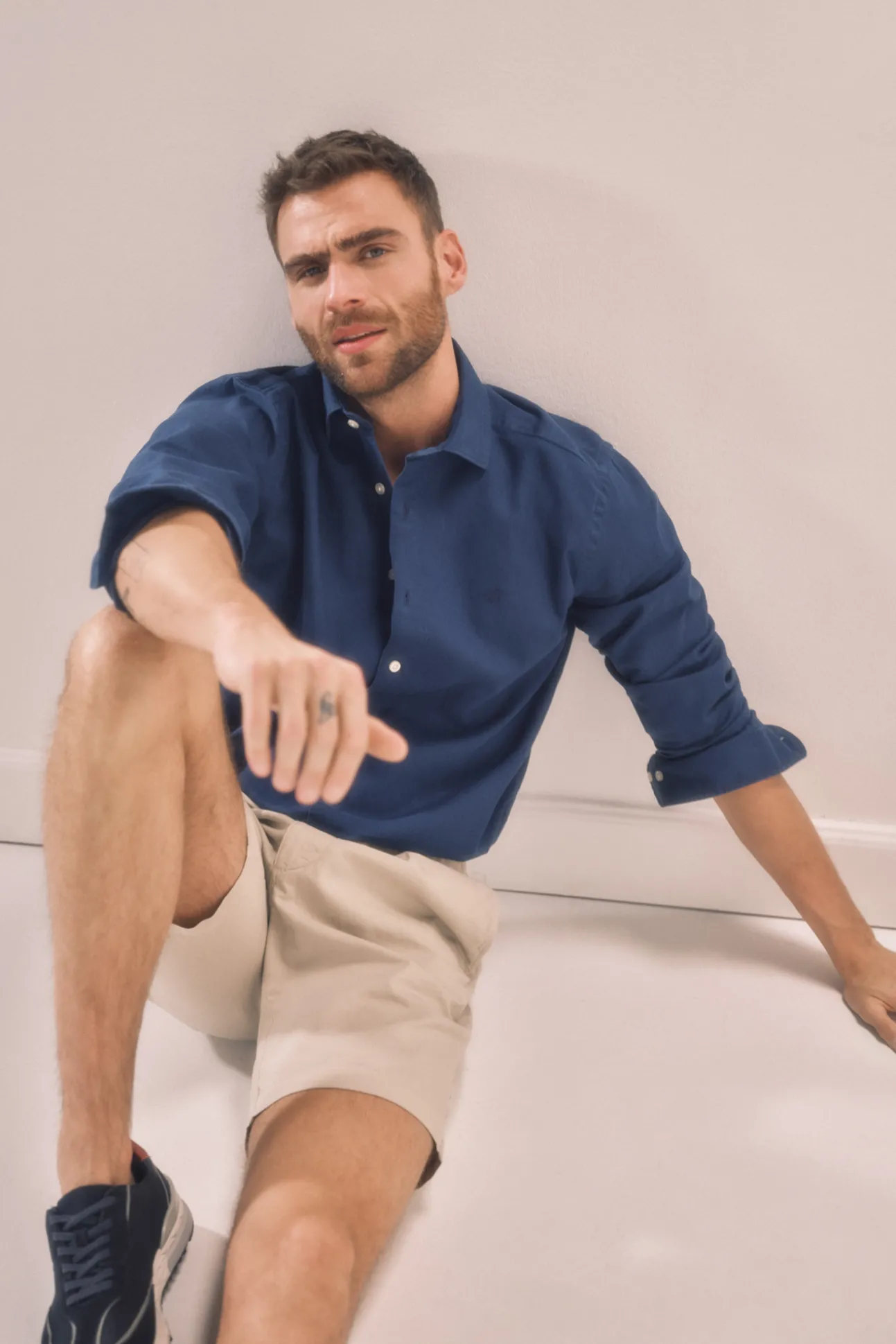 Camisa Slim Lino Manga Larga
