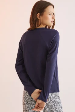 Camiseta Algodon Cuello Panadero Navy