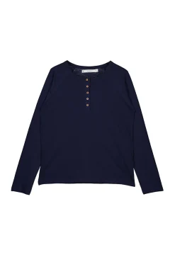 Camiseta Algodon Cuello Panadero Navy