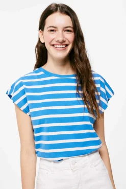 Camiseta Rayas Cuello Contraste