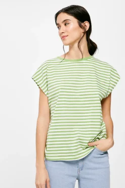 Camiseta Rayas Cuello Contraste