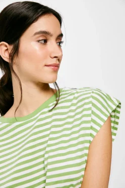Camiseta Rayas Cuello Contraste