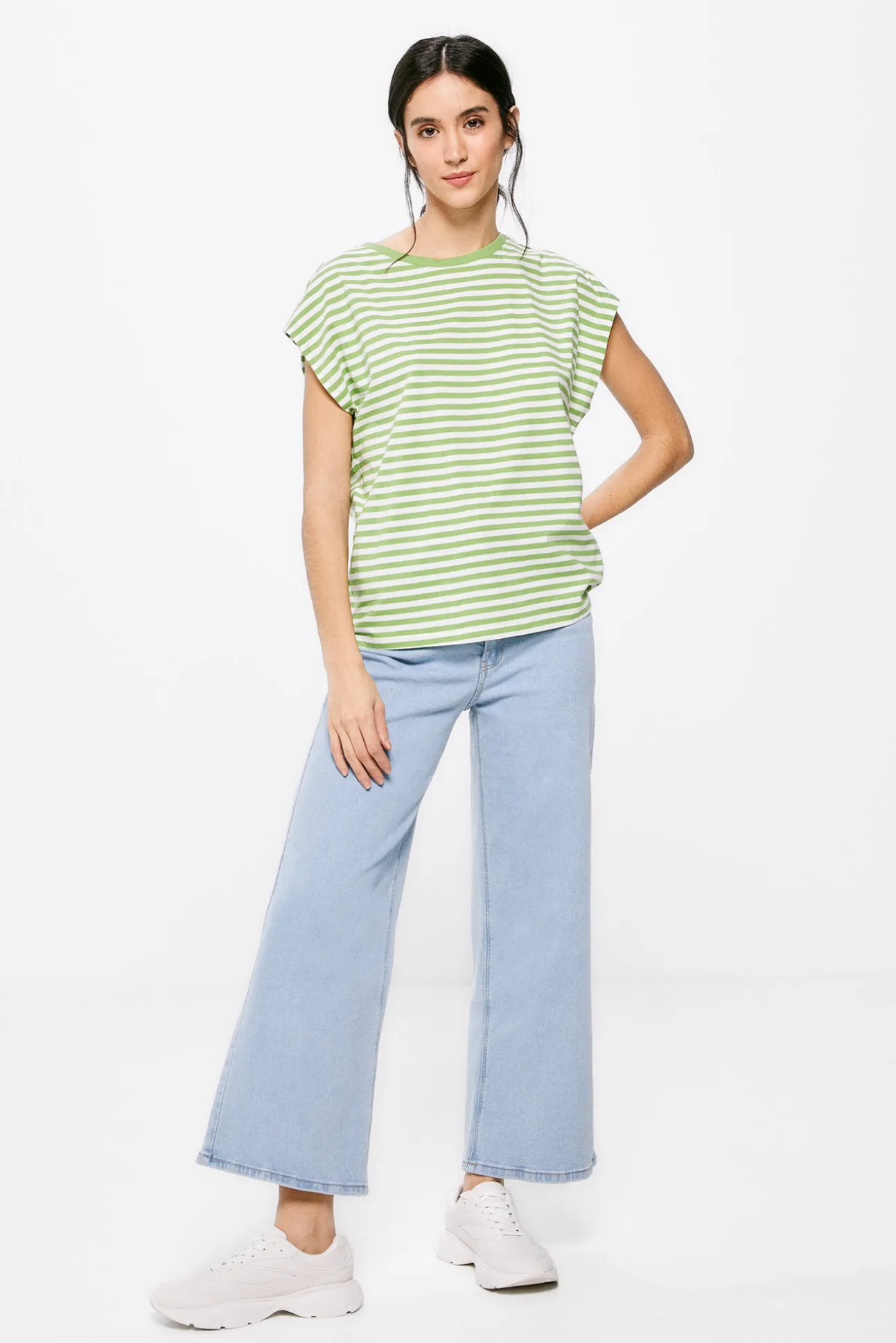 Camiseta Rayas Cuello Contraste