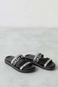 Chanclas Tiras Logo Gris