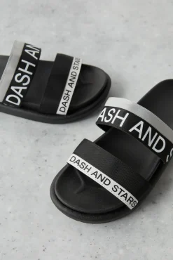Chanclas Tiras Logo Gris