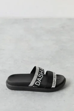 Chanclas Tiras Logo Gris