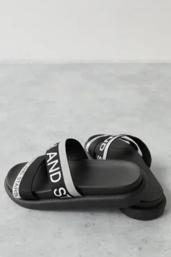 Chanclas Tiras Logo Gris