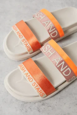 Chanclas Tiras Logo Naranja