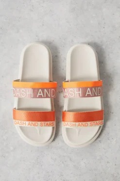 Chanclas Tiras Logo Naranja