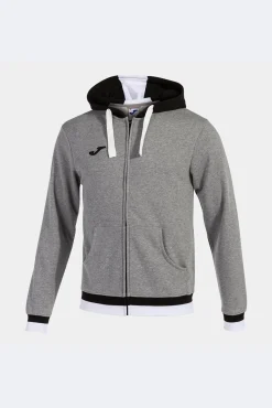 Chaqueta Con Capucha Confort Gris Melange Negro