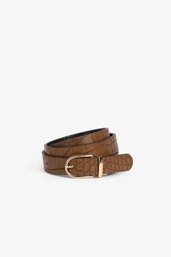 Cinturon Reversible Con Efecto Cocodrilo