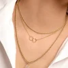 Collar Circles Twist Baño Oro