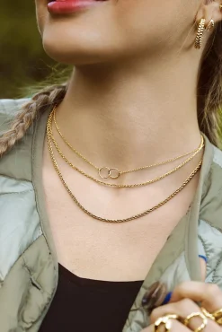 Collar Circles Twist Baño Oro