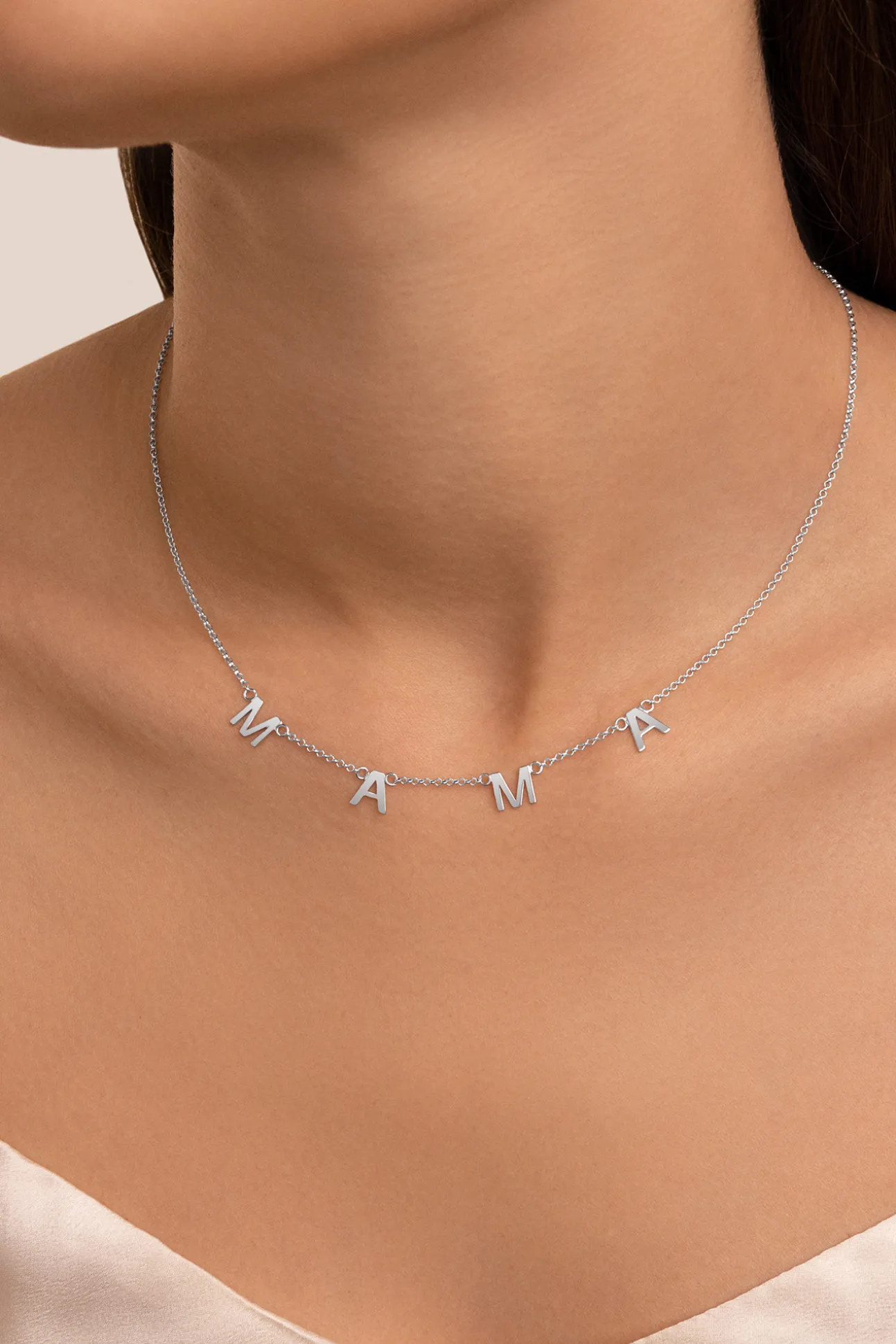 Collar Mama Letters Plata