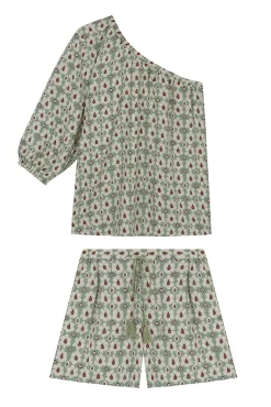 Conjunto Top Asimetrico Y Pantalon Corto