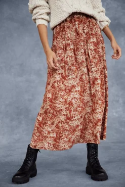 Falda Capa Estampada Con Frunces