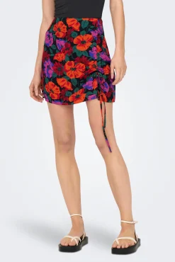Falda Corta Fruncida Estampada