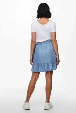Falda Corta Tencel Cruzada
