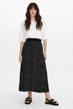 Falda Larga Estampada Cintura Elastica