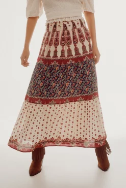 Falda Larga Fluida Estampada