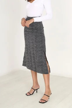 Falda Maxi Con Print De Puntos
