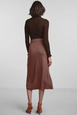 Falda Midi Con Cierre En Forma De Lazo.