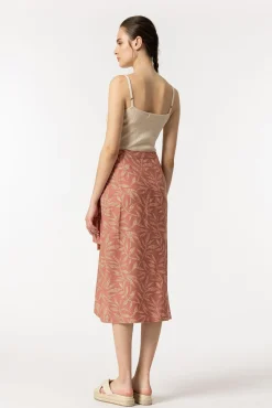 Falda Midi Cruzada Con Nudo Estampada
