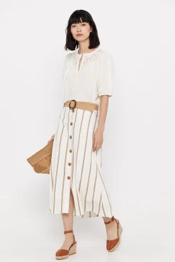 Falda Midi De Rayas