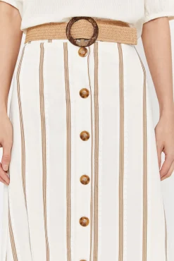 Falda Midi De Rayas