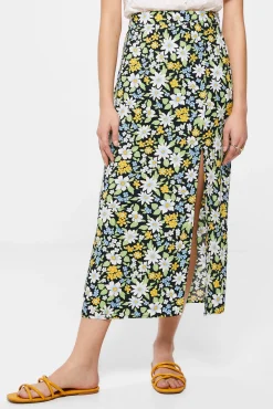 Falda Midi Estampada Abertura
