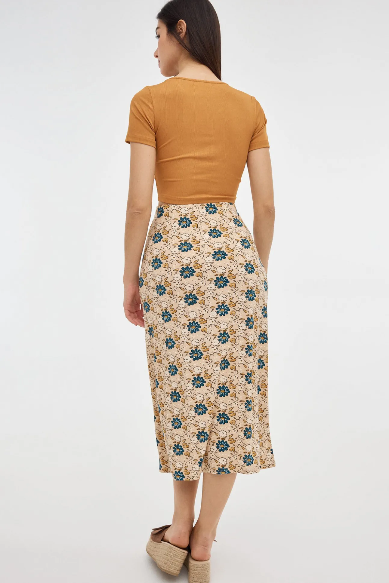 Falda Midi Print Ajustada