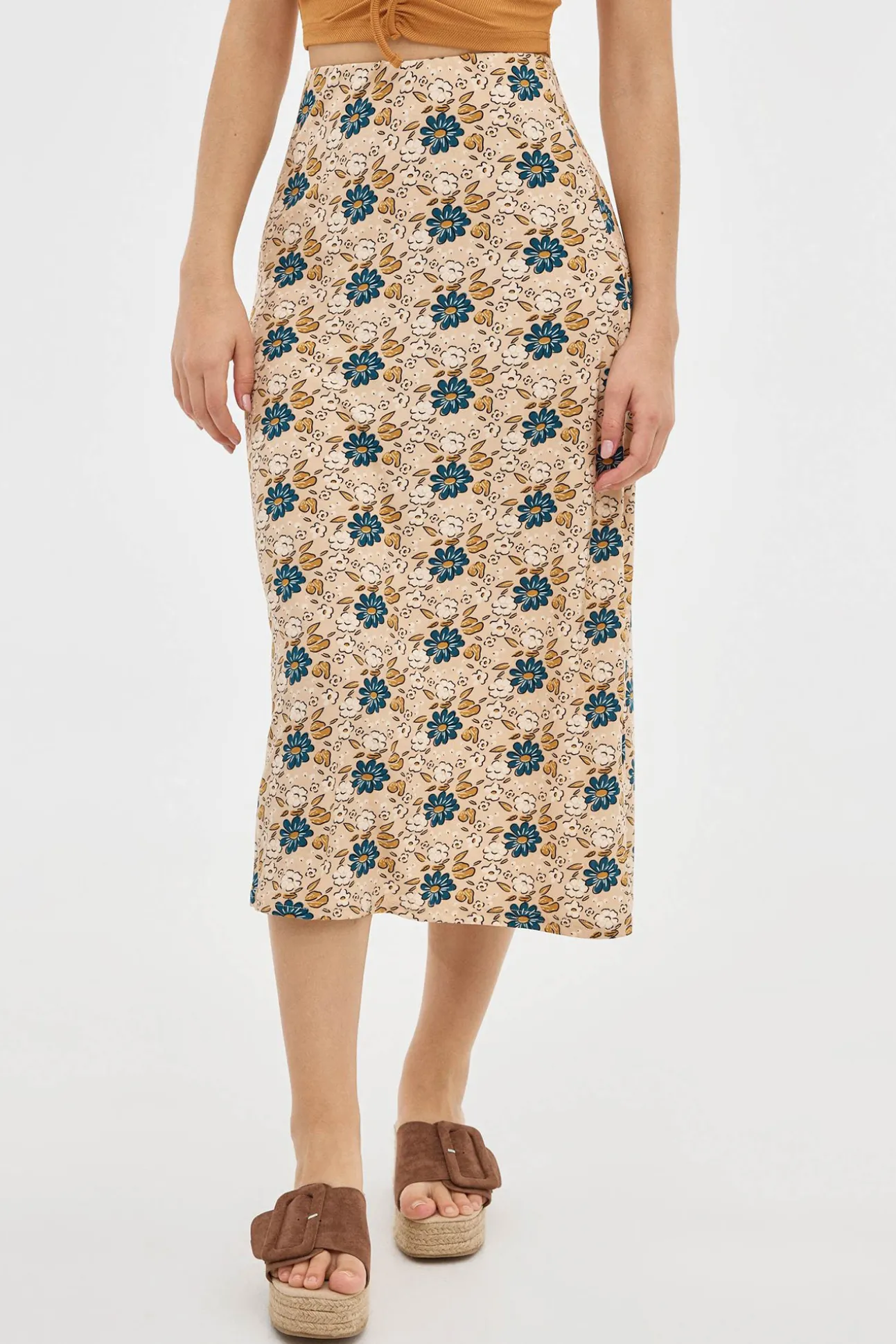 Falda Midi Print Ajustada