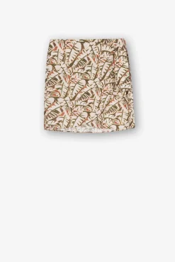 Falda Mini Cruzada Con Nudo Estampada